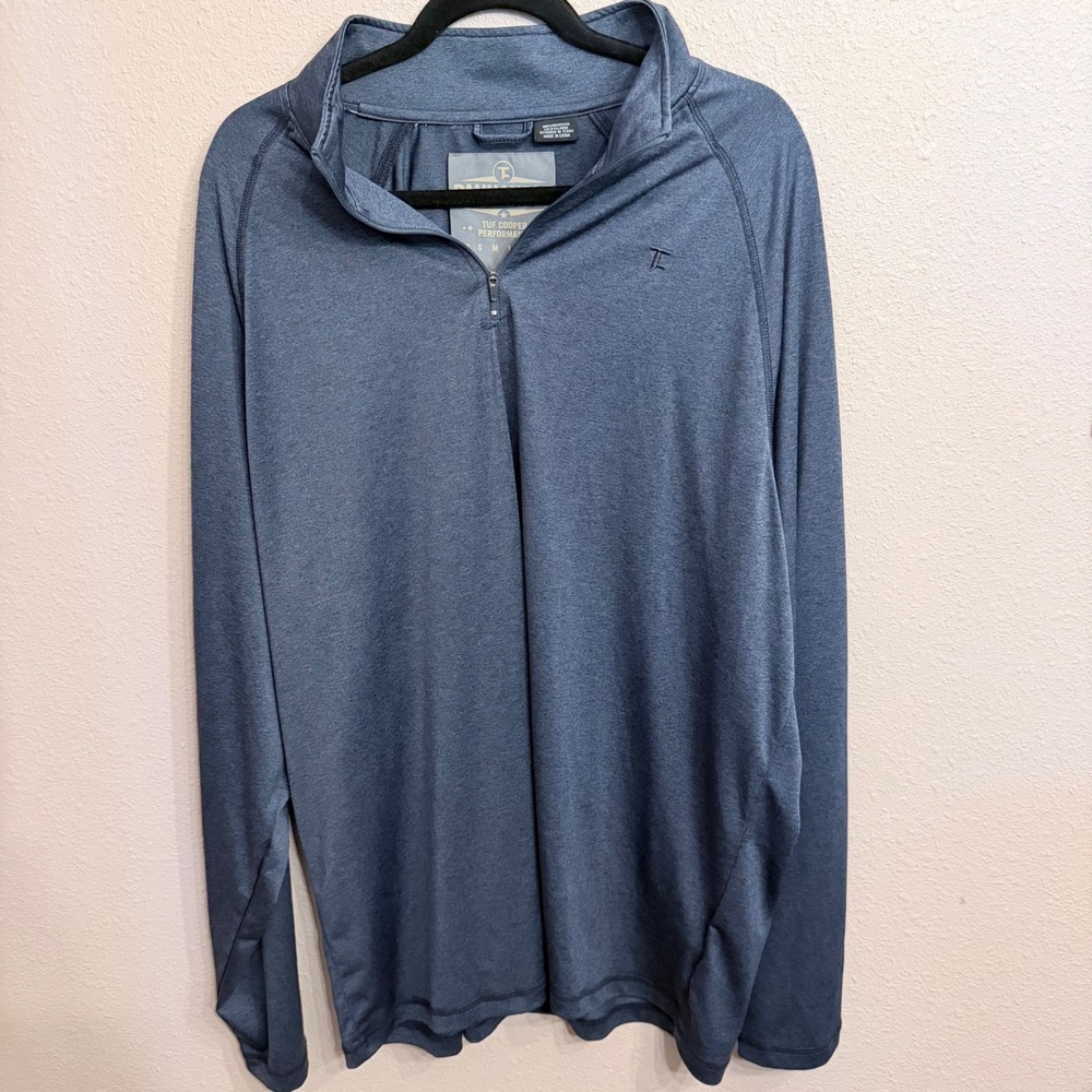 Panhandle Tuf Cooper Performance Mens XXL Quarter Zip Pullover Blue TCL4580